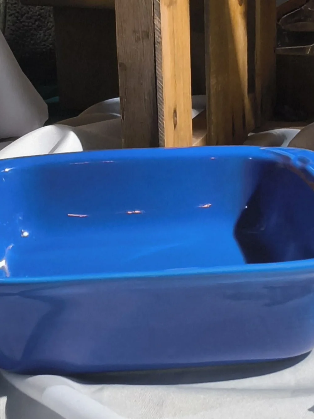 Longaberger Bright Blue Ceramic Baking Dish